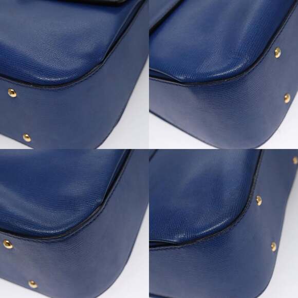 CELINE Hand Bag Leather Blue Gold - Picture 10 of 13